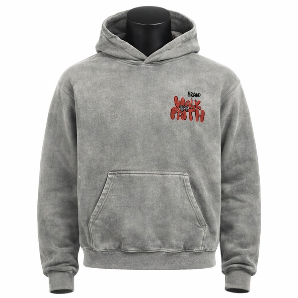 Custom Washed Pullover Hoodie