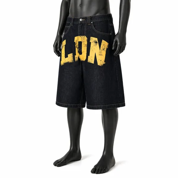Denim Jorts - Oversized Graphic