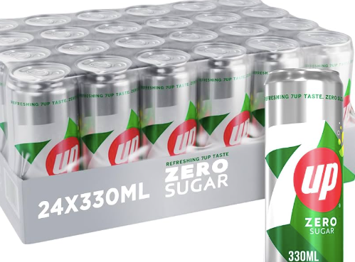 7UP Zero Sugar Lemon & Lime Soda 330ml Can