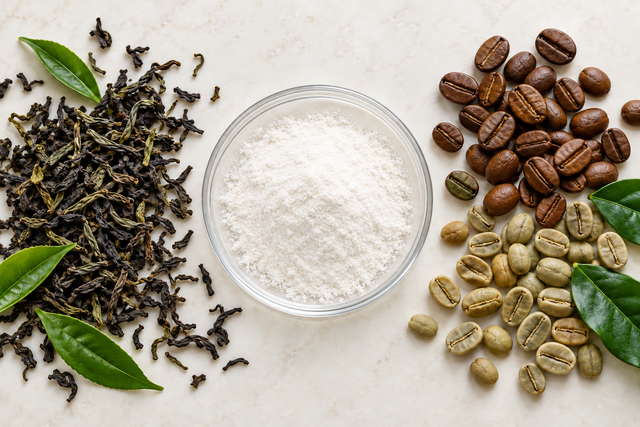 Close-up of Caffeine Pure Natural Powder