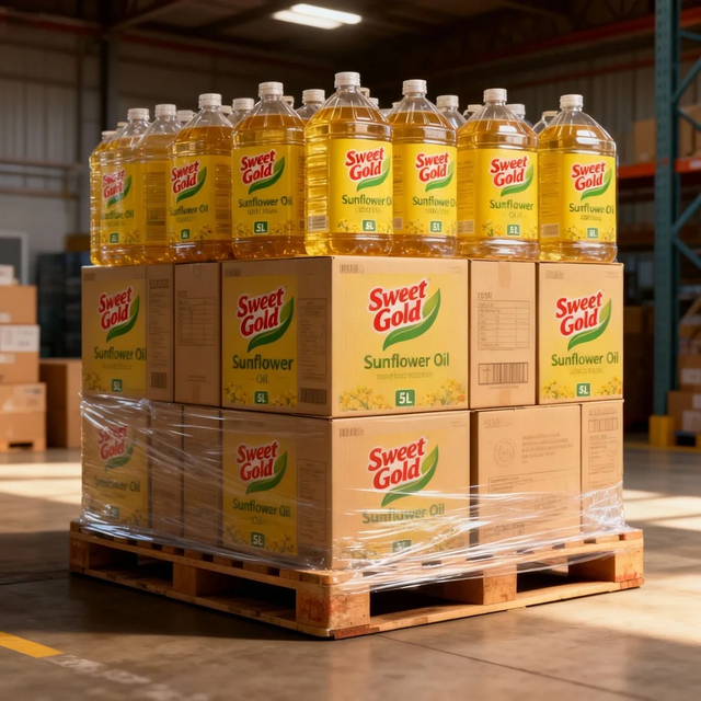 Sunflower Oil in Plastic Container