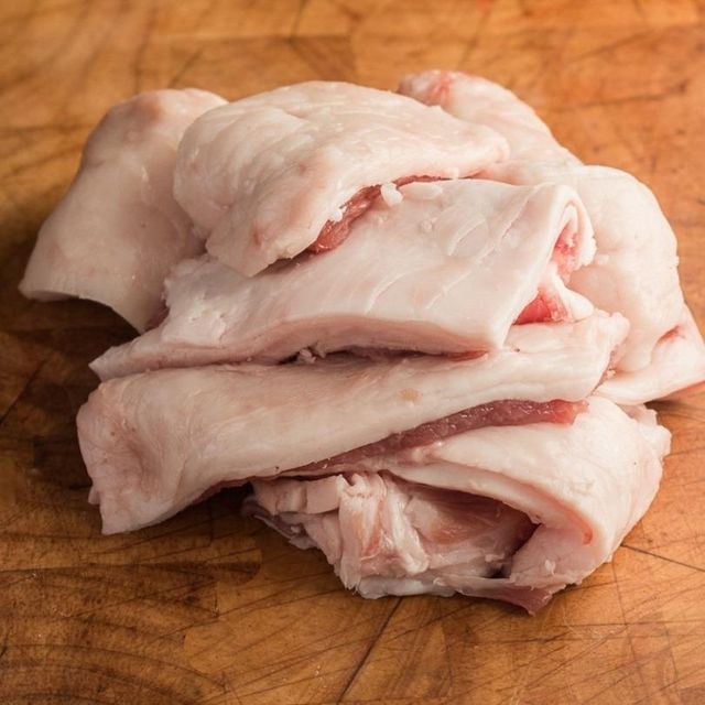 Frozen lamb tail fat in bulk packaging