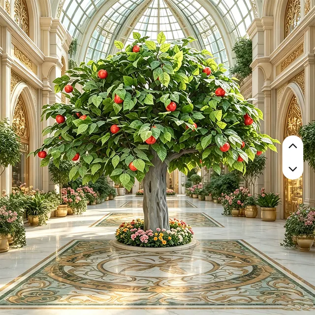 Lifelike Eco-Friendly Artificial Apple Tree for Hotel Lobby Decor