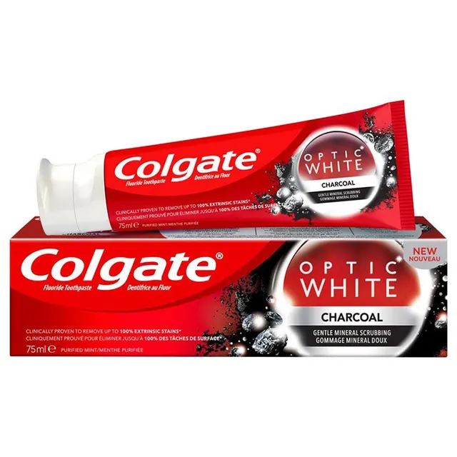 Colgate Optic White Charcoal Toothpaste - Beauty Packaging