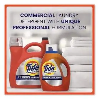 Side view of Tide Professional Liquid Laundry Detergent bottle