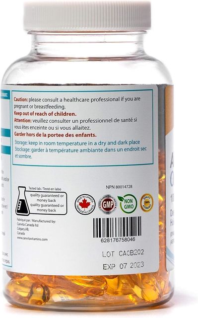 Canvita Omega 3 Halal Softgel 1000 mg bottle front
