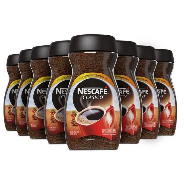 Nescafé Clasico Dark Roast Instant Coffee jar front view