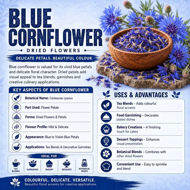 Blue Cornflower Petals - Premium Dried Flowers