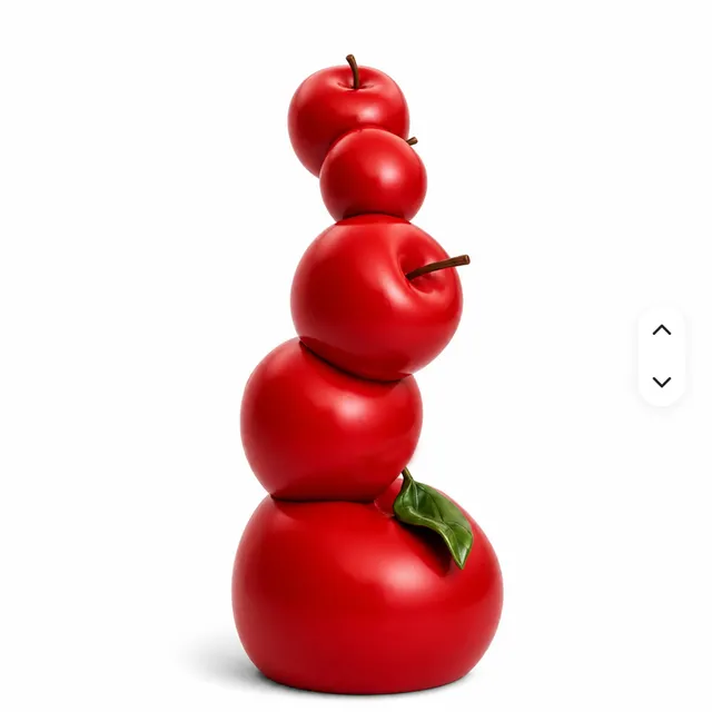 Painted Realistic Apple Sculpture for Garden Ornament