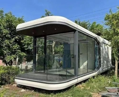 Modular site office space stacked containers