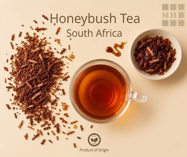Various tea products including Rooibos blends