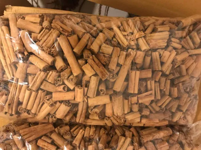 Stacked Premium Ceylon Cinnamon Sticks ready for export