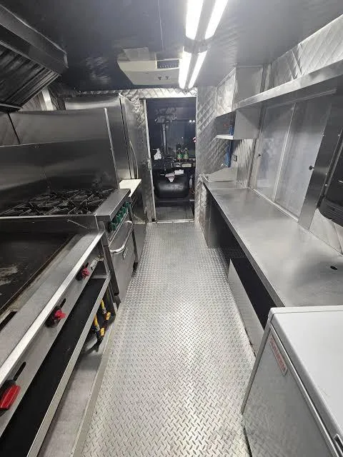 Compact food truck showcasing serving window