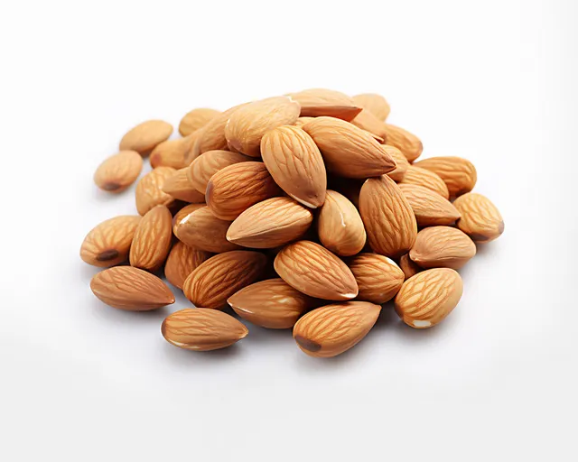 High quality raw almonds close-up