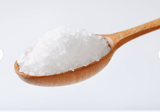 White Pure Dried Sea Salt Grain Detail