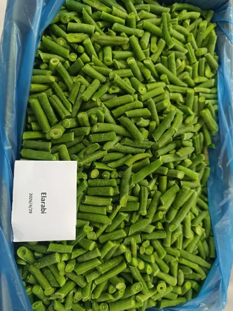 Frozen green beans close-up