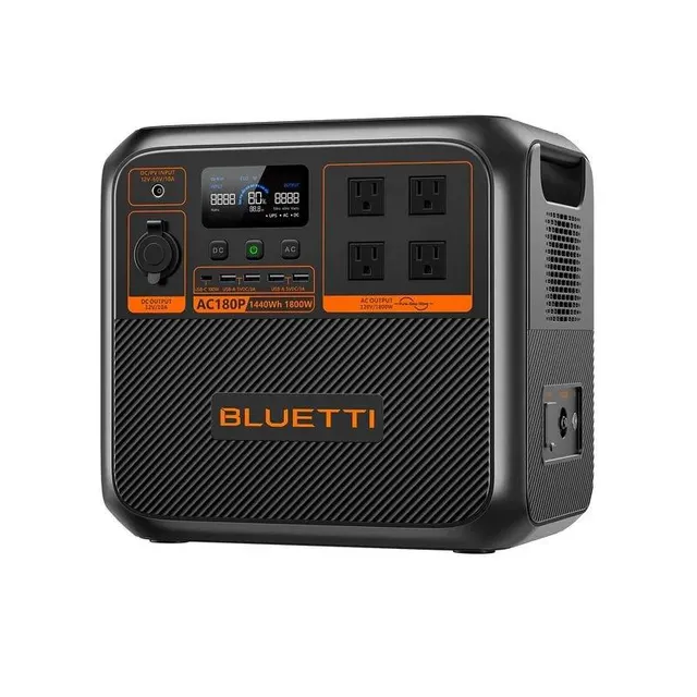 Front view of BLUETTI AC180P Portable Power Station