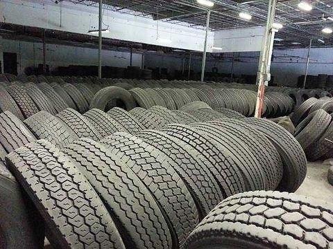 High tread grade used truck tires stacked