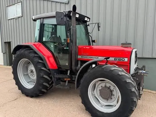 Close-up of Massey Ferguson Tractor 385 Wheel and Implements