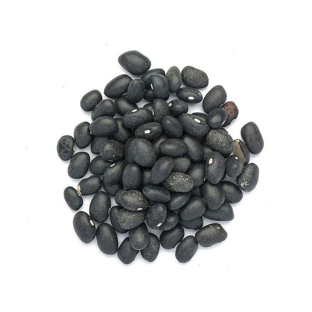 Fresh black kidney beans in packaging