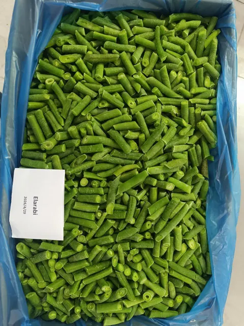 Frozen beans extracted from packaging