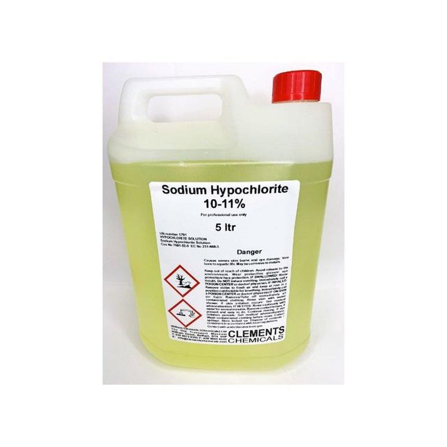 Sodium Hypochlorite Solution in Storage Tank