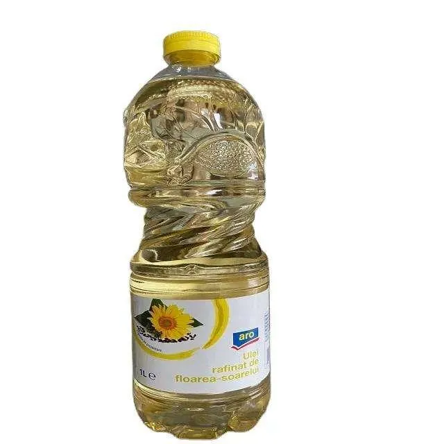 Close up of clear Refined Sunflower Oil in container