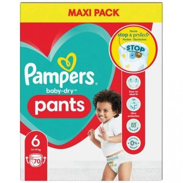 Close up of Pampers Baby-Dry Pants design and features