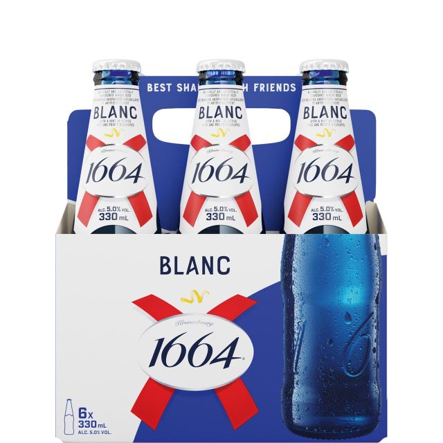 Six Pack Bottle Neck Detail Kronenbourg 1664 Blanc