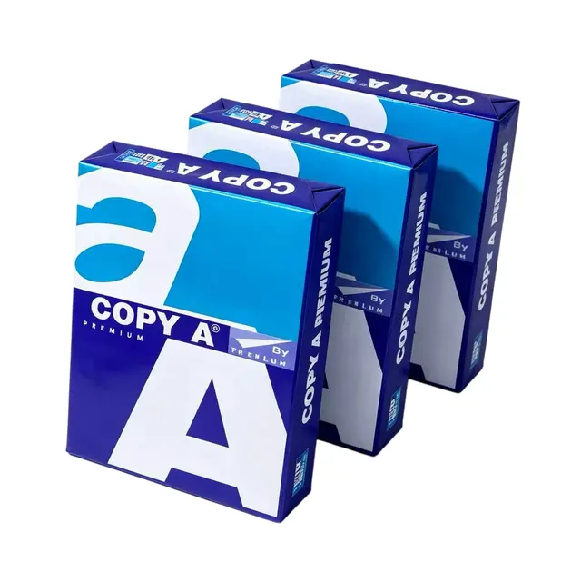 Bright white A4 printing paper sheets displayed