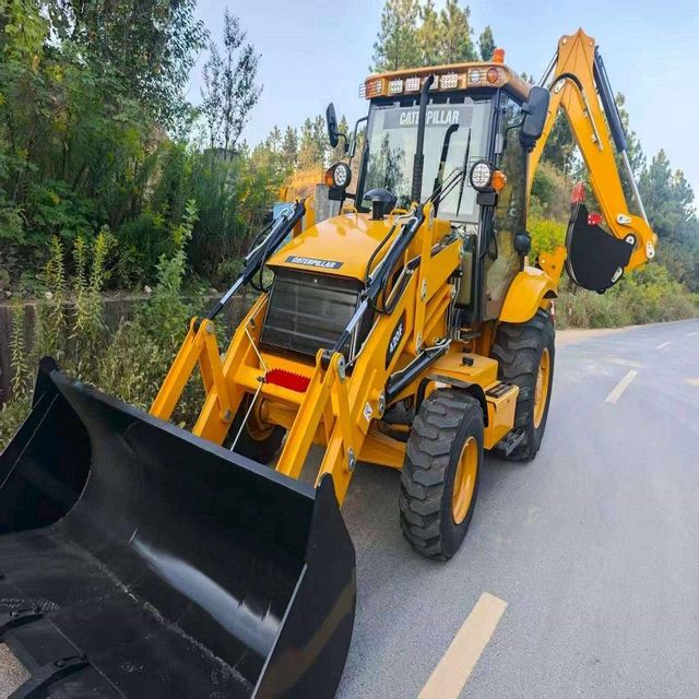 CAT 420F Backhoe Loader Front View
