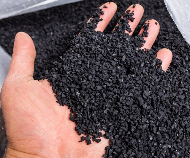 Rubber granules industrial use