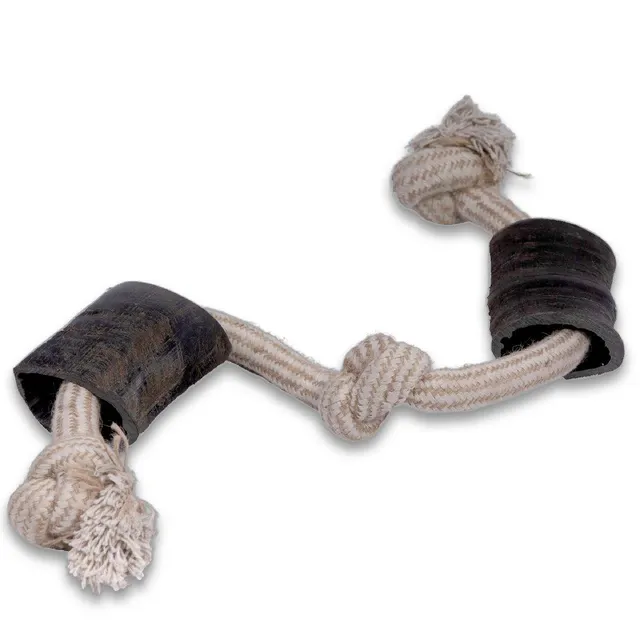 Durable Buffalo Horn Dog Chew with Rope Attachment