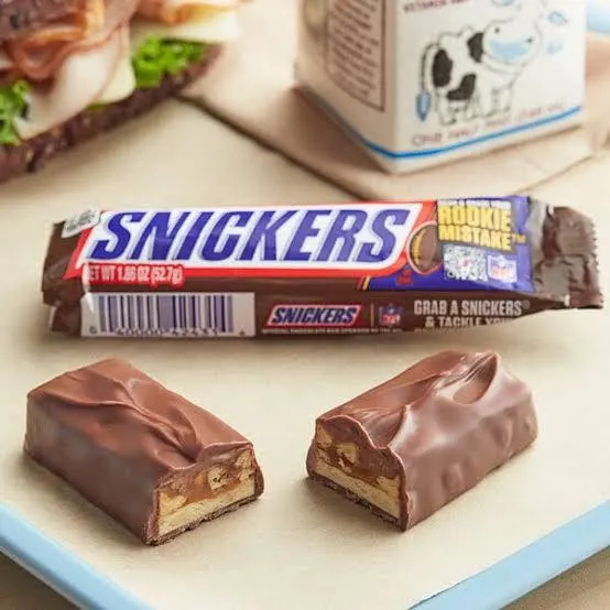 Packed Snickers Bars Displayed Horizontally