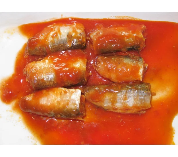 Sardine in sauce, serving presentation