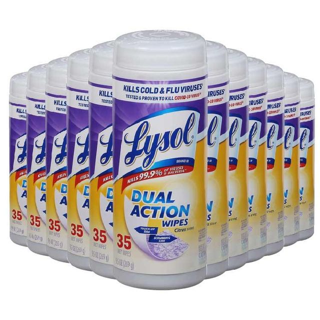 Lysol Dual Action Disinfecting Wipes - Citrus Scented
