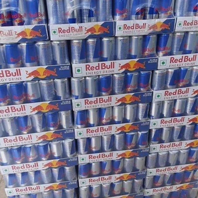 Close-up of Red Bull Energy Drink Can