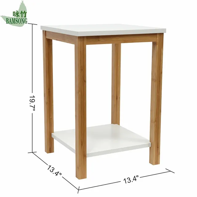 Side Table with books and alarm clock on top layer