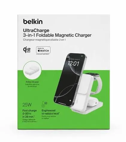 Belkin 3in1 Charger side and charging ports