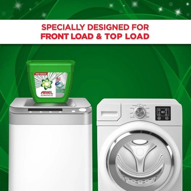 Ariel Matic 4-in-1 PODs detergent box on shelf