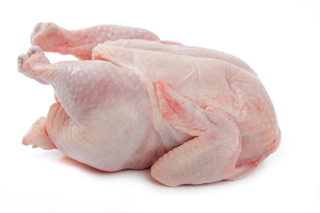 Packaged frozen whole chicken