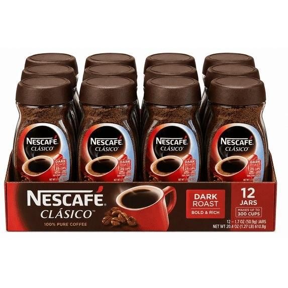 NESCAFÉ CLÁSICO Instant Coffee Dark Roast Jar Side View