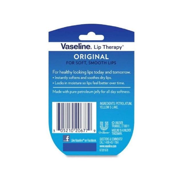 Multiple Vaseline Lip Therapy Fragrance Free 0.25 oz containers arranged