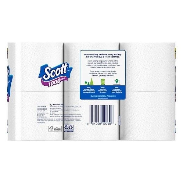 Scott White Toilet Tissue 12-roll pack