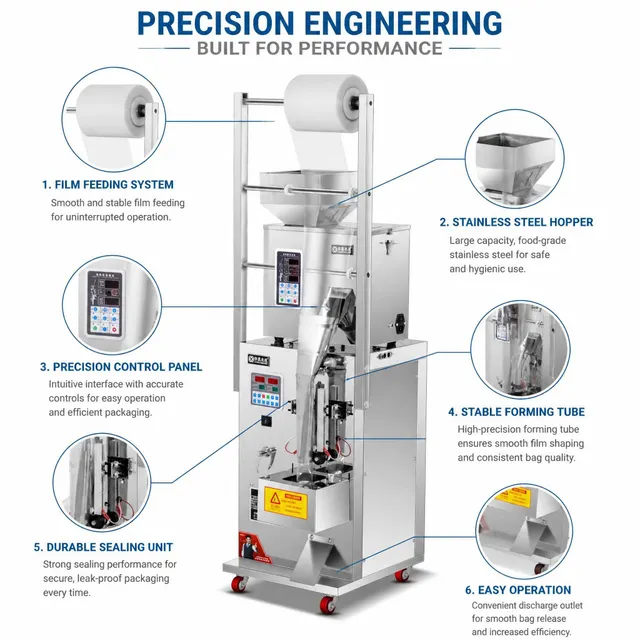 Side view of Automatic Packaging Machine XT-100g