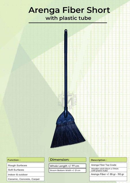 Arenga Fiber Short Broom Angle View