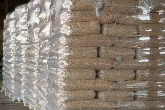 Pine Wood Pellets in Storage