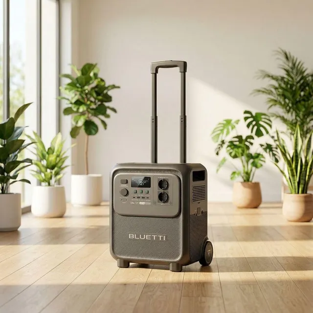 Side view showing ports of Bluetti Elite 320 power station