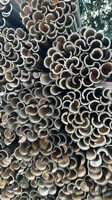 Close-up of natural bamboo splits