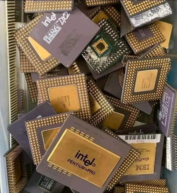 Assorted scrap motherboards ready for processing